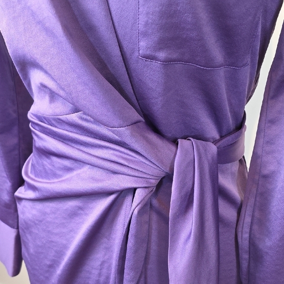 Icône par Simons Purple Wrap Shirt Dress Long Sleeve Tie Waist XS - Picture 3 of 10